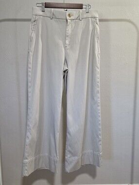 Spanx SPANXsupersmooth Stretch Twill Wide Leg Pant with Patch Pockets Bone Large